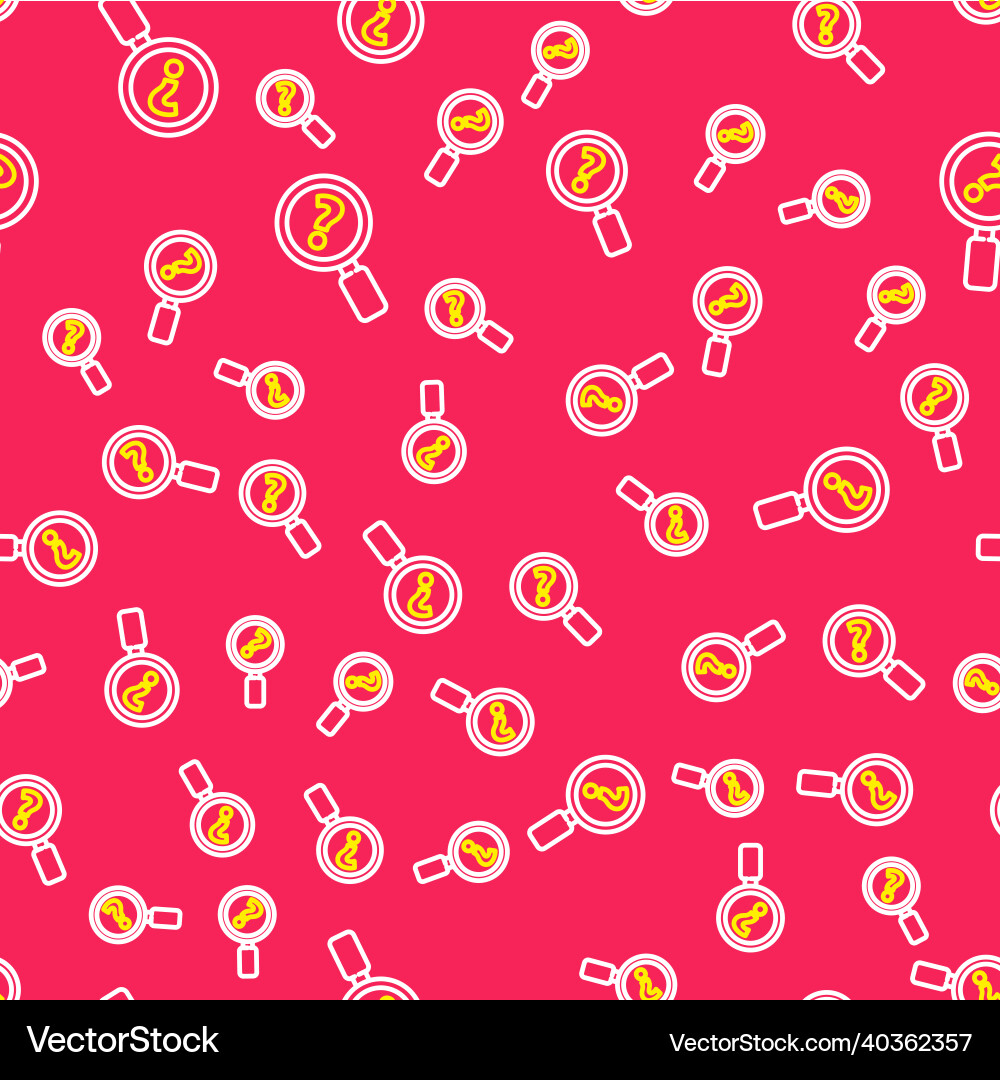 Line unknown search icon isolated seamless pattern Line unknown search icon isolated seamless pattern vector image