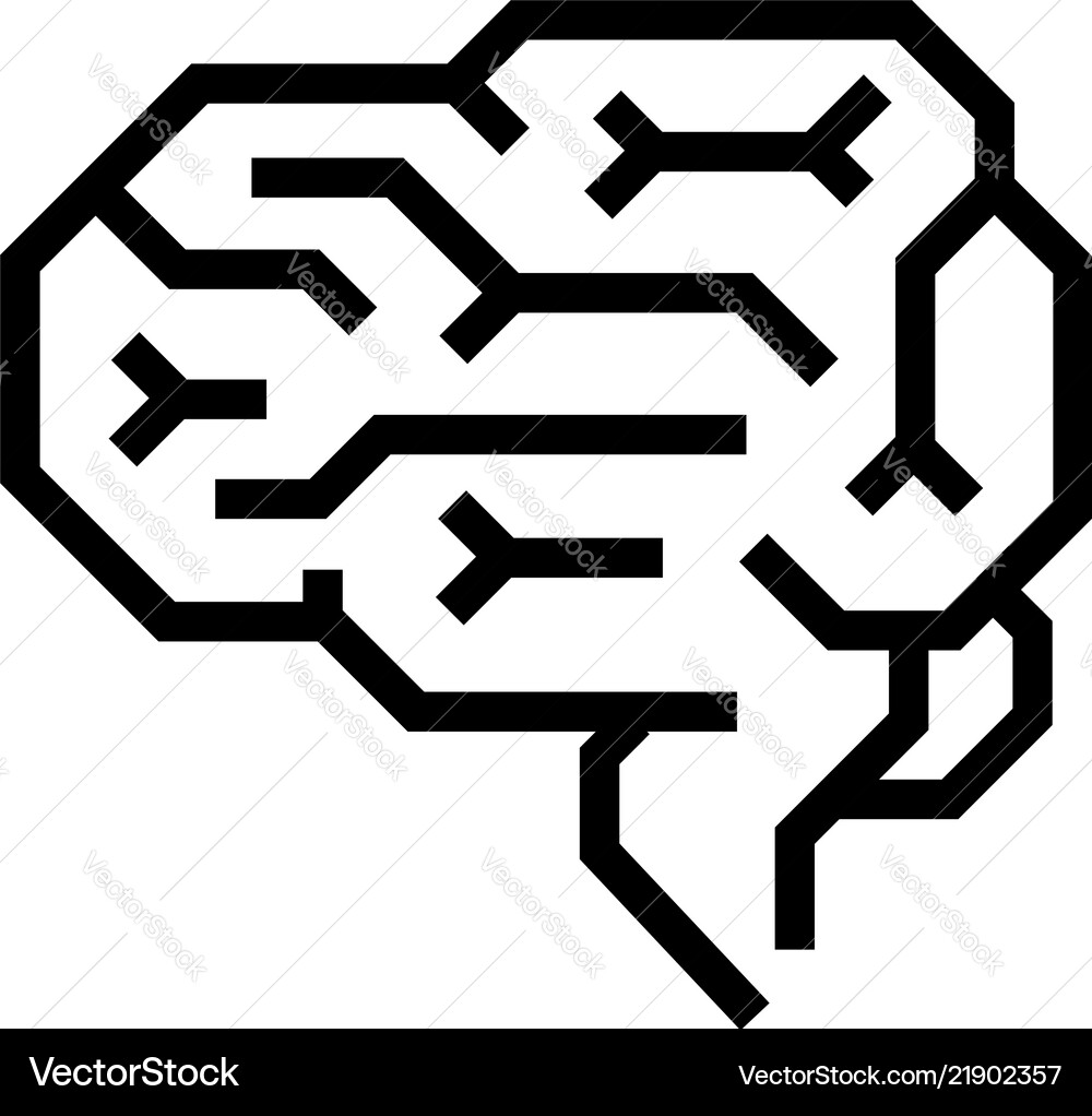 Machine brain icon outline style Machine brain icon outline style vector image