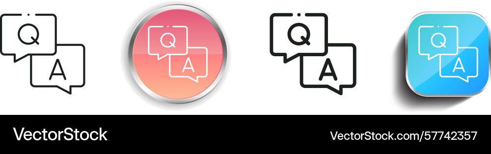 Qa-Symbol dünne lineare regelmäßige und Schaltfläche Stil Qa-Symbol dünne lineare regelmäßige und Schaltfläche Stil vektorbild
