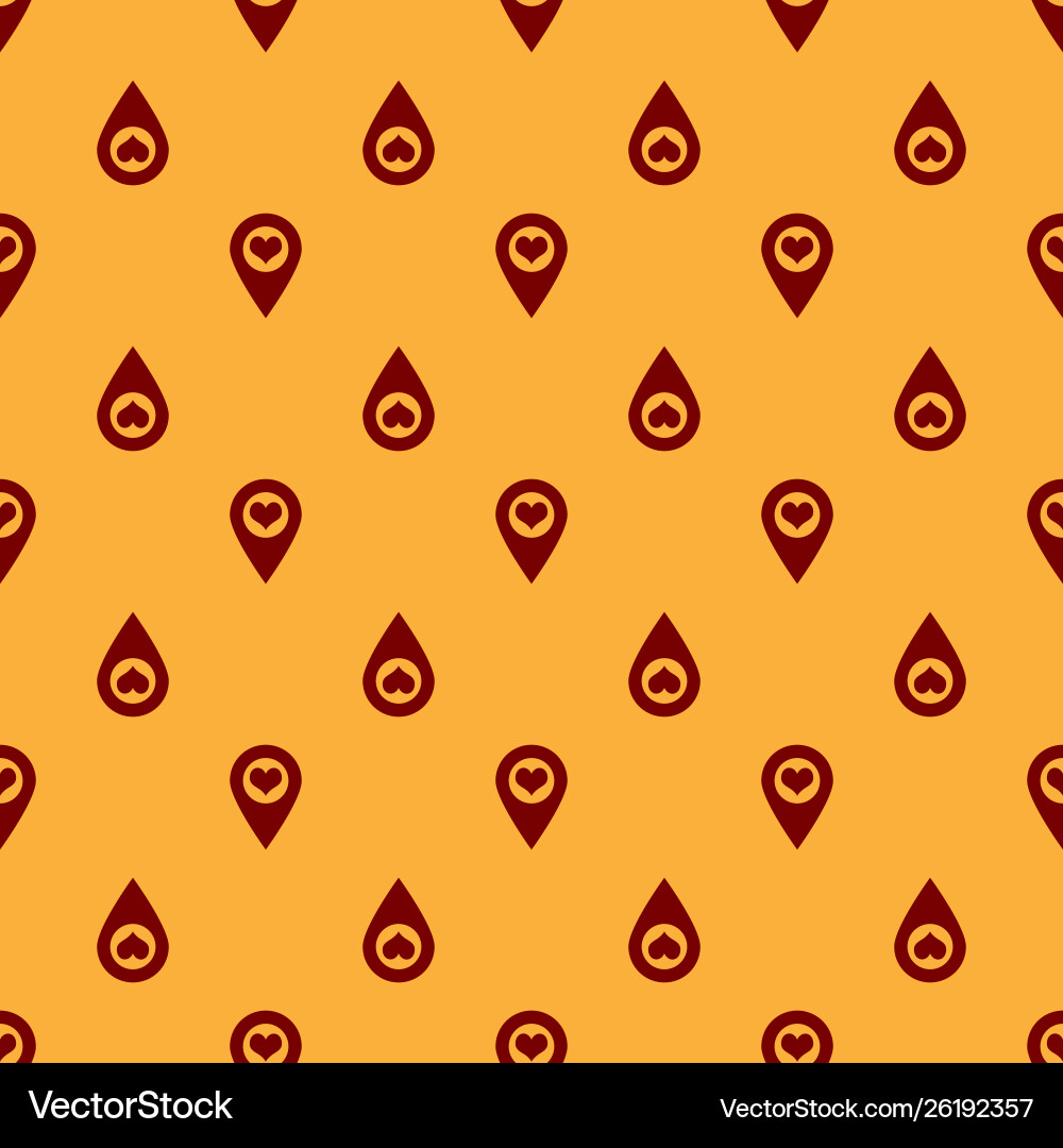 Red map pointer with heart icon isolated seamless Red map pointer with heart icon isolated seamless vector image