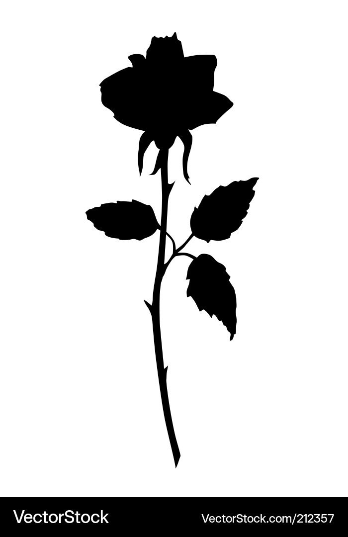 Schwarze Rose Silhouette Vektorbild