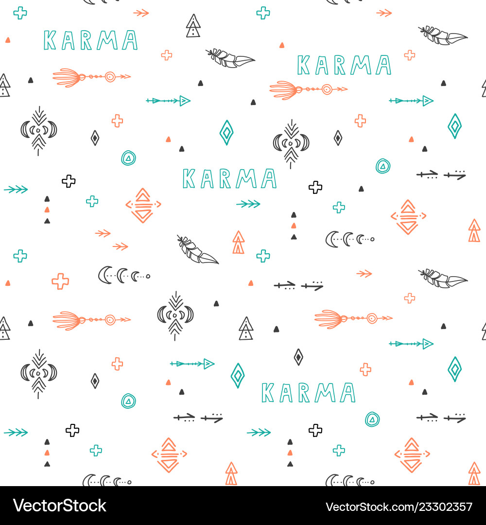 Seamless handdrawn pattern in boho style Seamless handdrawn pattern in boho style Vector Image