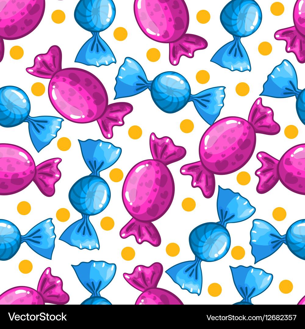 Seamless pattern with candy vector image