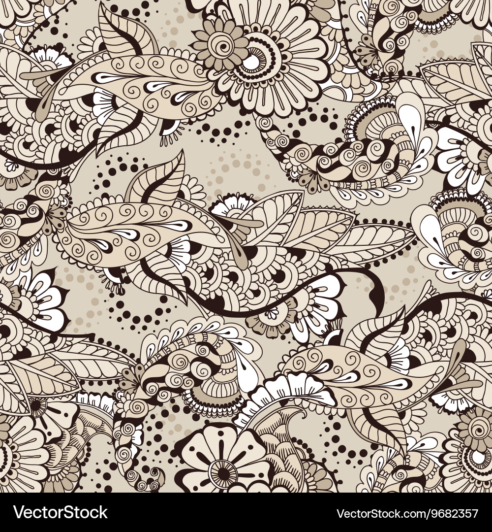 Seamless pattern with floral elements vector image