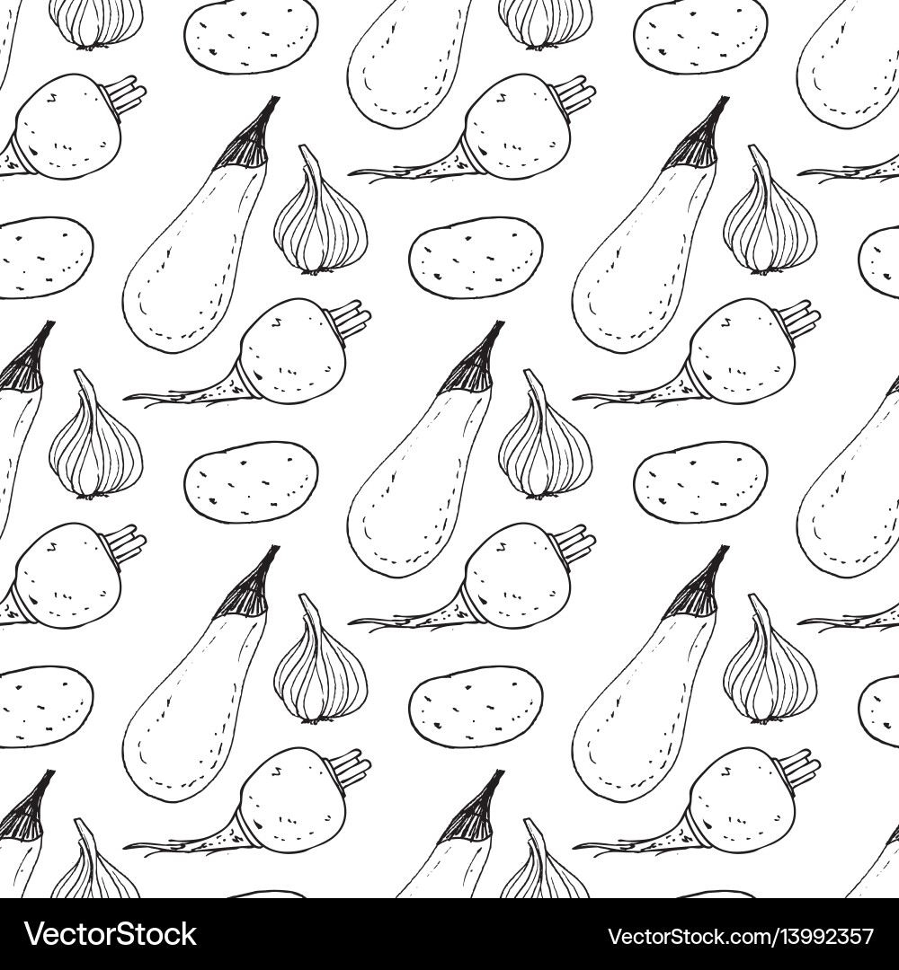 Seamless pattern with the image of vegetables Seamless pattern with the image of vegetables vector image