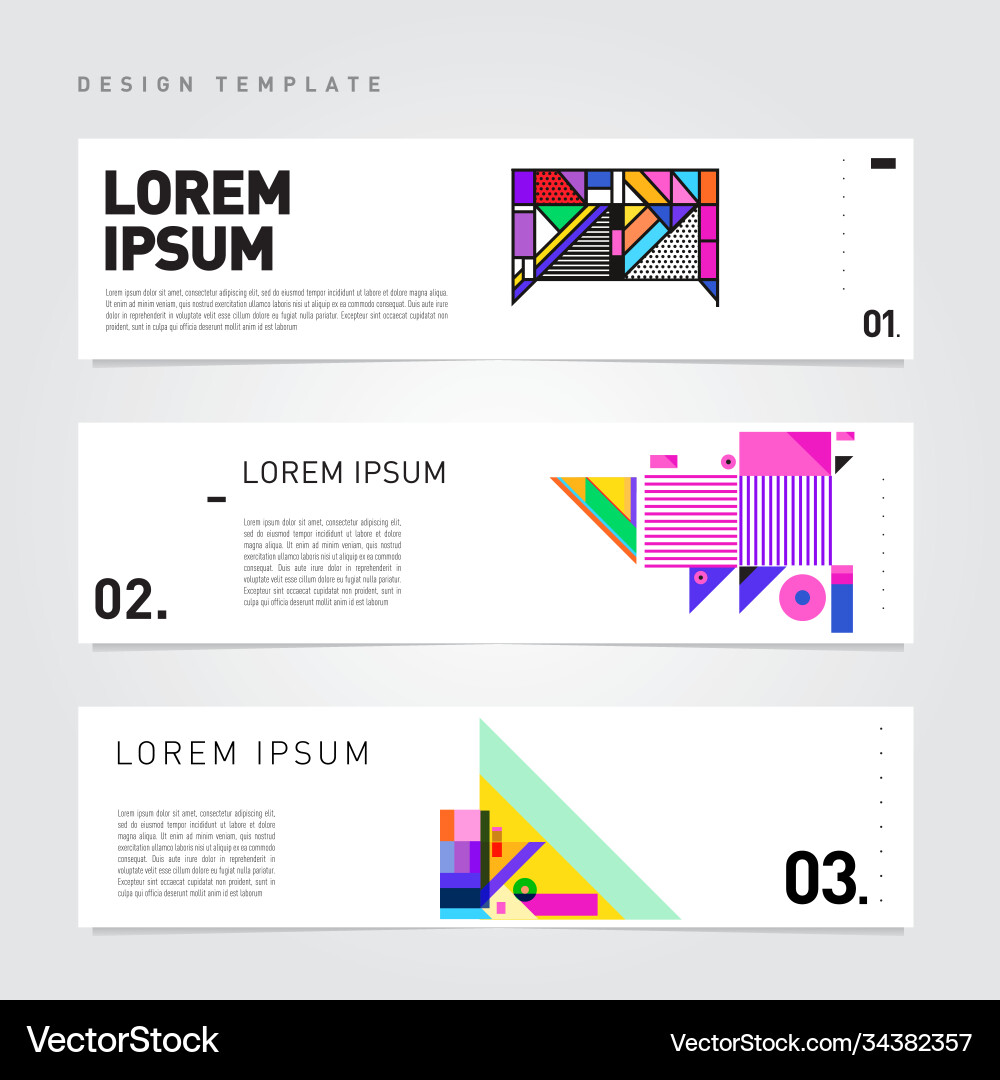 Set abstract banner web design template retro Set abstract banner web design template retro vector image