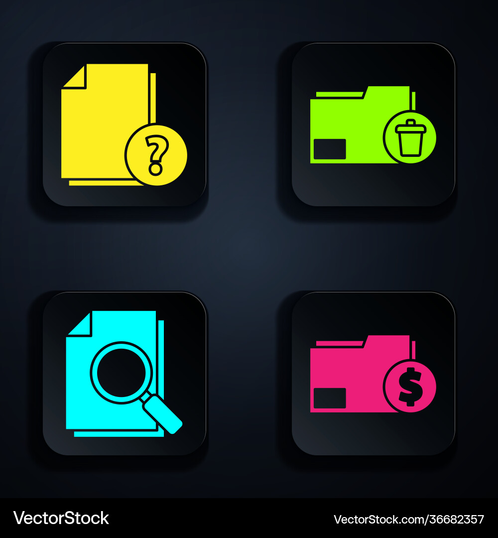 Set finance document folder unknown Set finance document folder unknown Vector Image