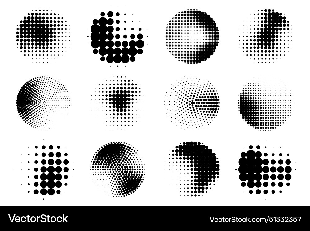 Set of various halftone design elements Set of various halftone design elements vector image