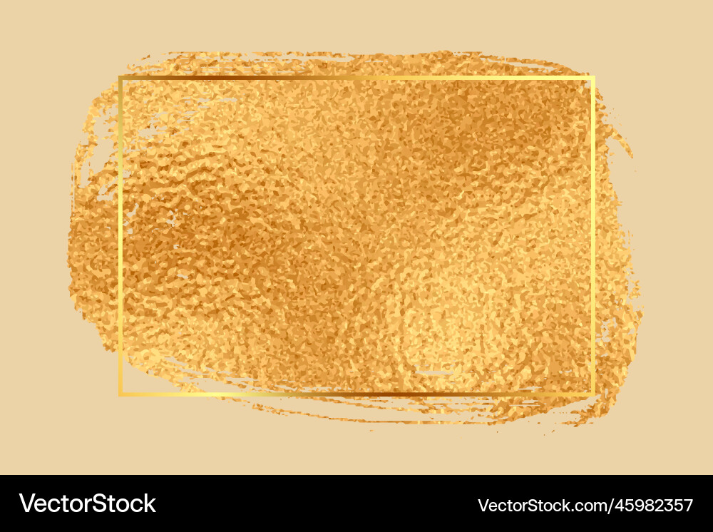 Shiny golden foil texture empty frame background Vector Image