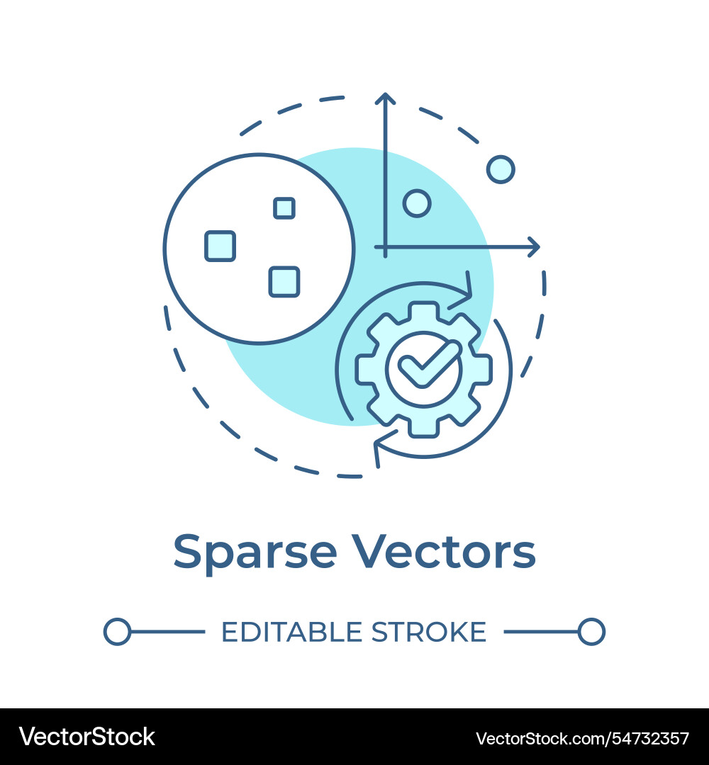 Sparse retrieval soft blue concept icon Sparse retrieval soft blue concept icon vector image