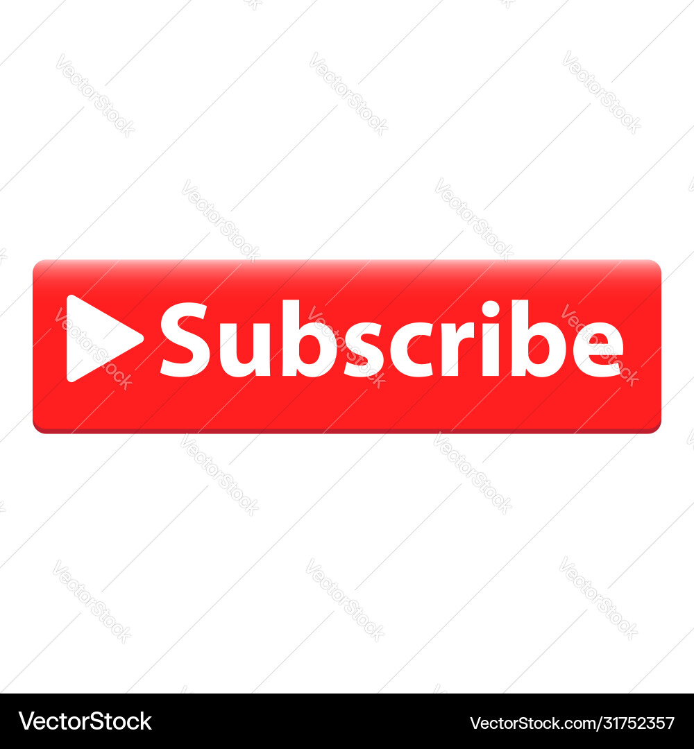 Subscribe red button website element icon Vector Image