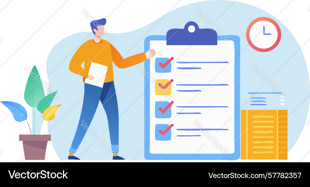 Task management and productivity checklist Vector Image