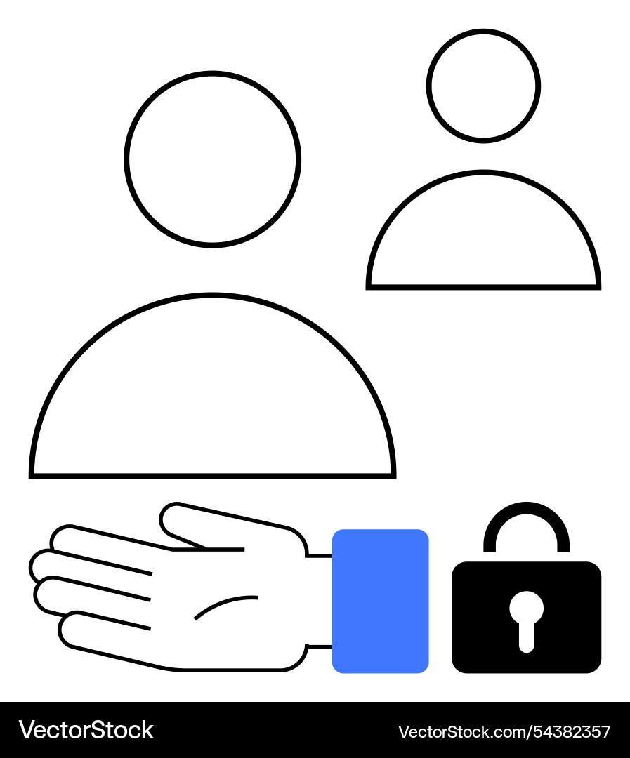 User security and access management with human User security and access management with human vector image