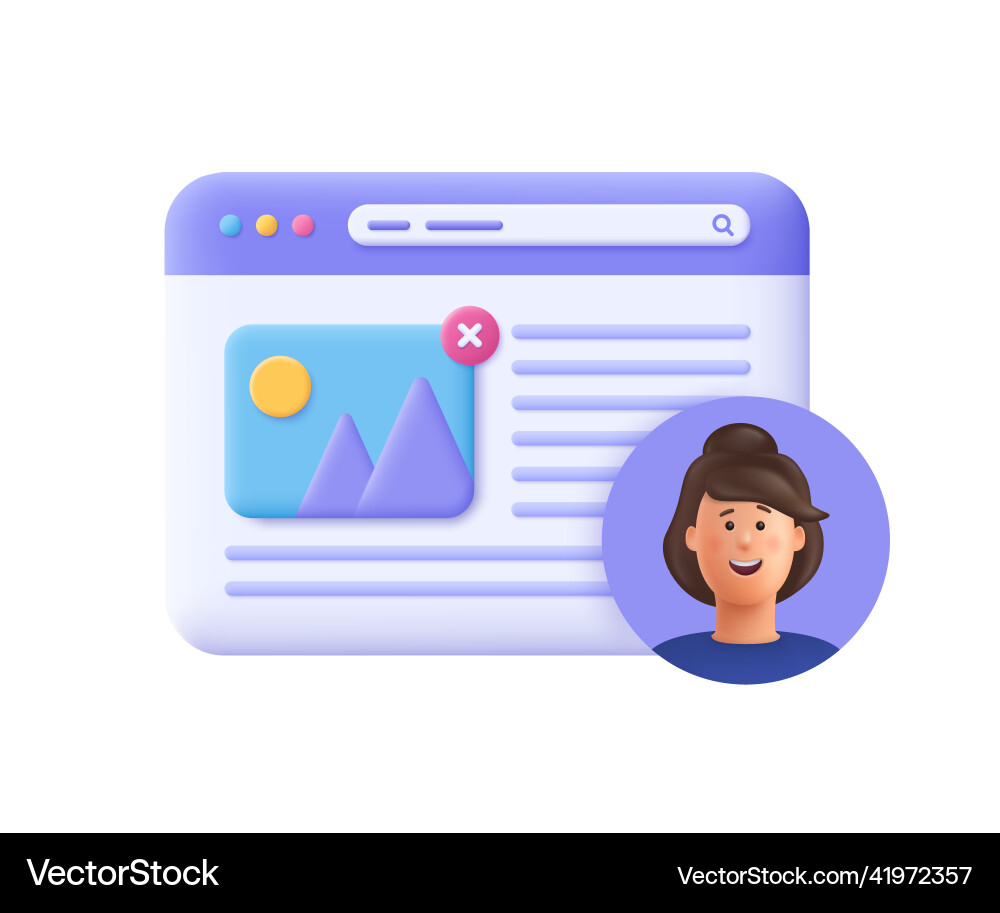 Web page interface design user windows frame vector image