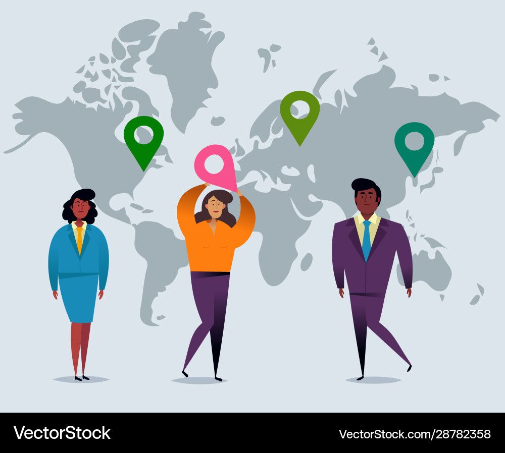 3d map pointers with world gps navigator pin 3d map pointers with world gps navigator pin vector image