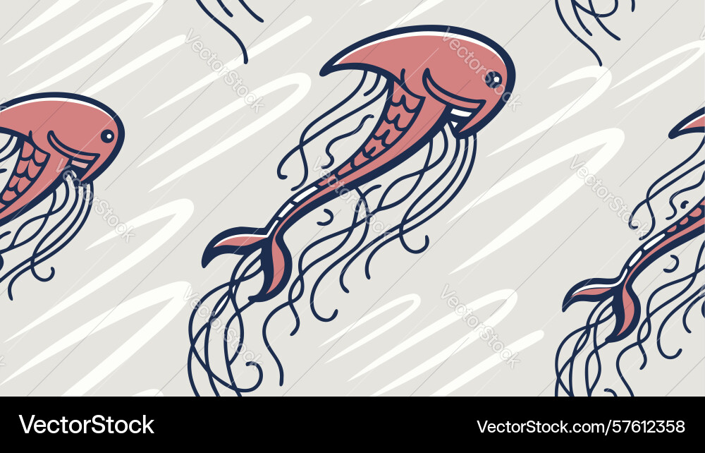 Abstract jellyfish with swirling patterns vector image