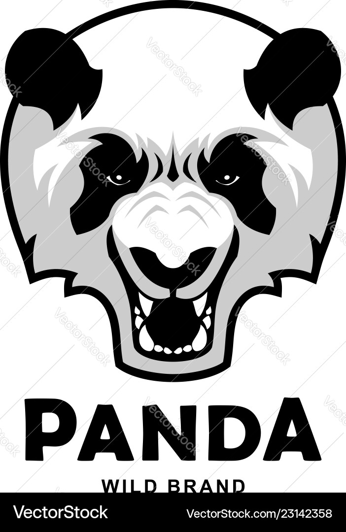 Angry Roaring Panda Mascot Vector Image