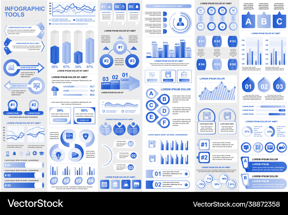Bundle infographic elements data visualization Bundle infographic elements data visualization vector image