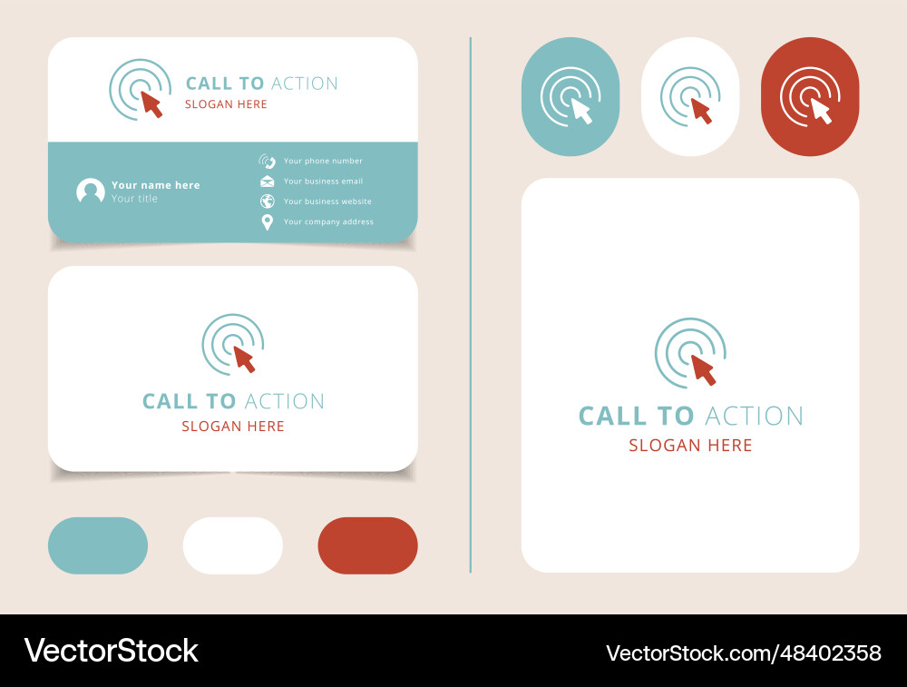 Call to action logo design with editable slogan Call to action logo design with editable slogan vector image