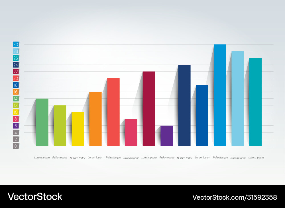 Chart graph scheme simply color editable vector image