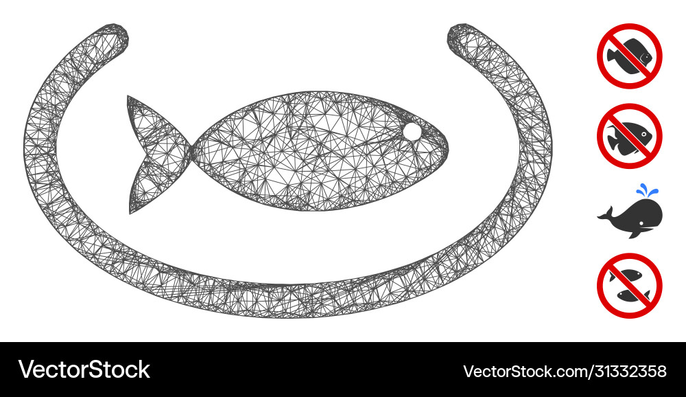 Fish container ring web mesh vector image