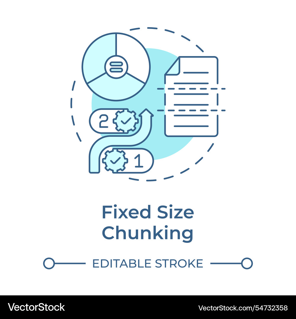 Fixed size chunking soft blue concept icon Fixed size chunking soft blue concept icon Vector Image
