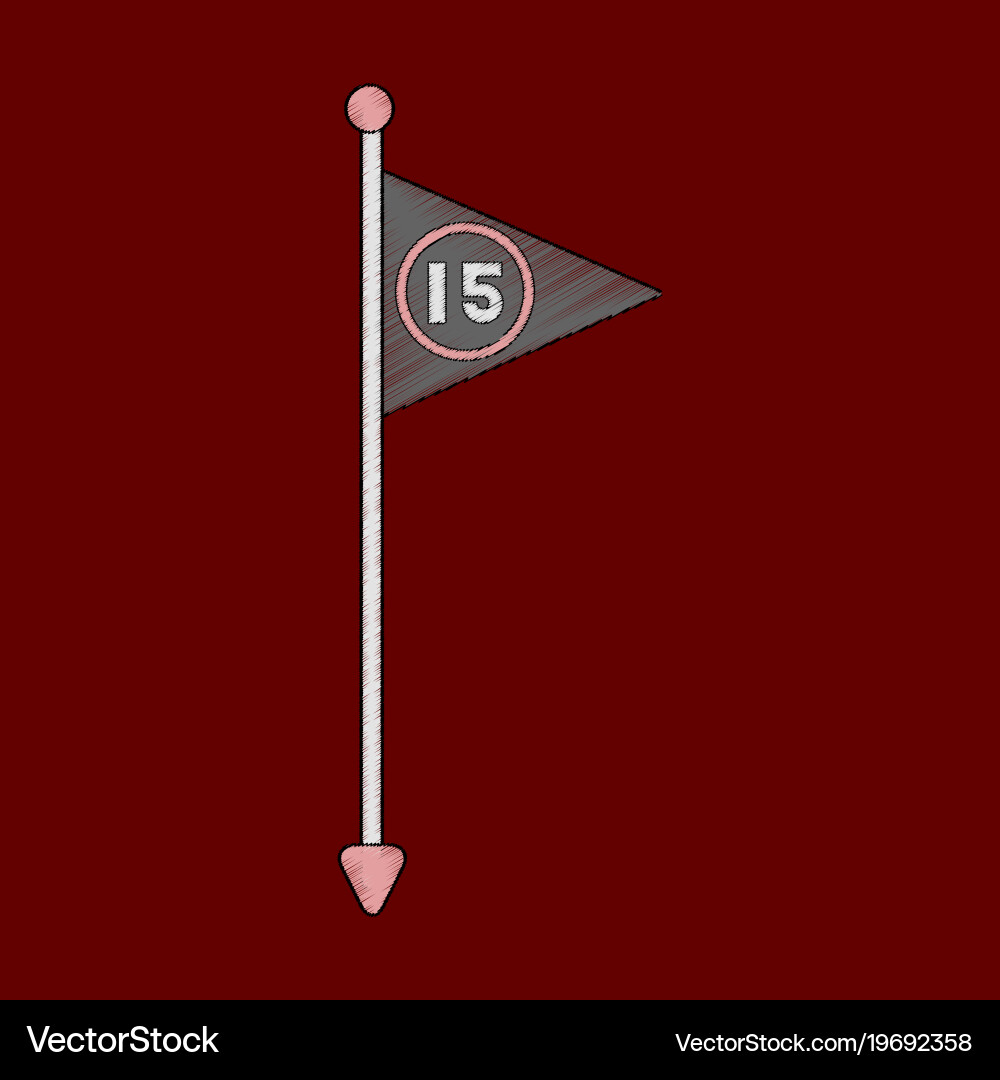 Flat shading style icon flag number vector image
