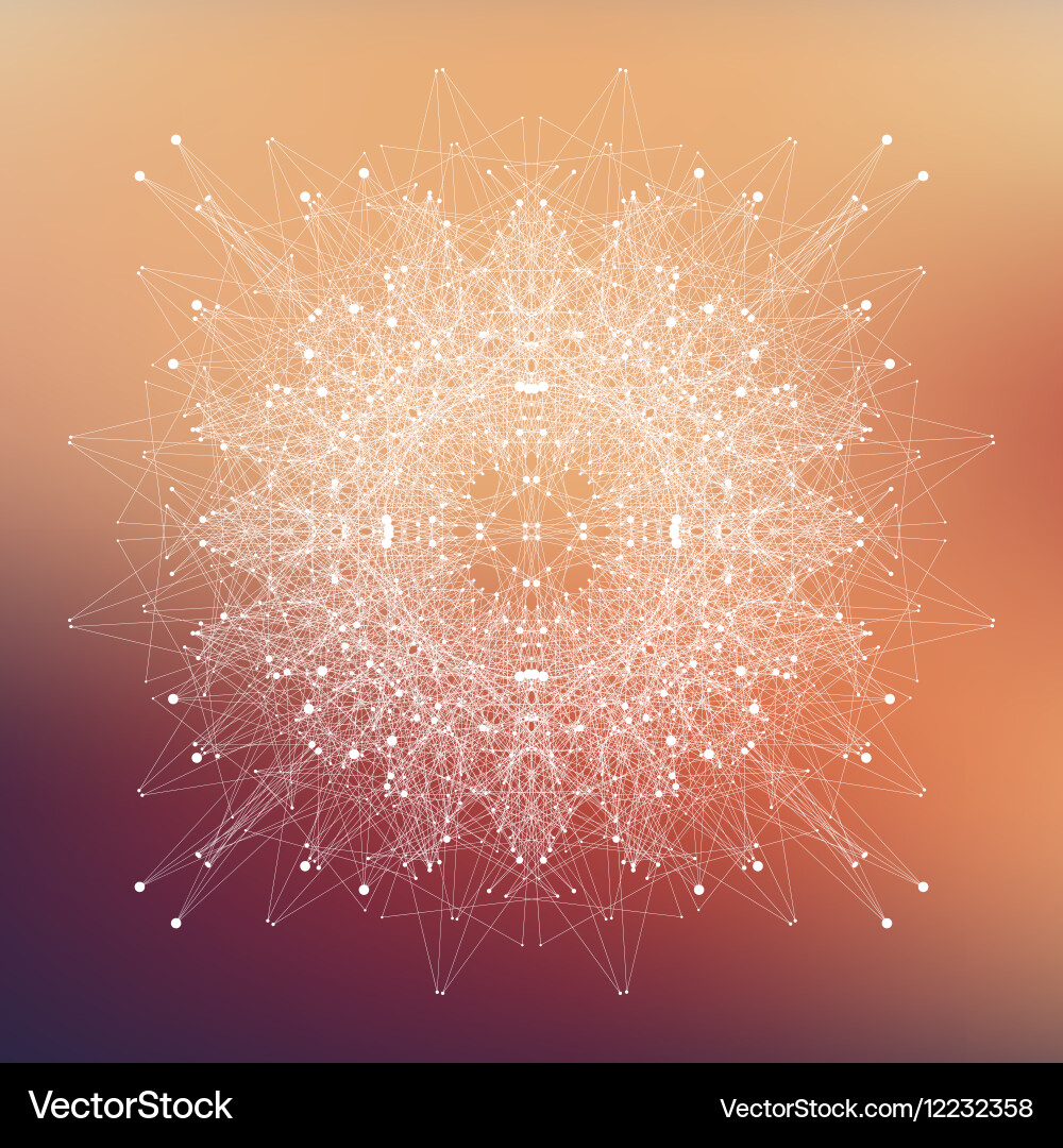 Fractal element with compounds lines and dots big vector image