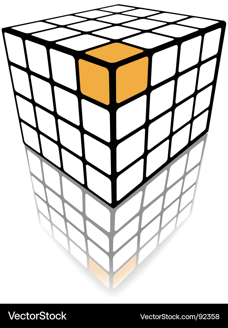 Geometric Cube Reflection vector image