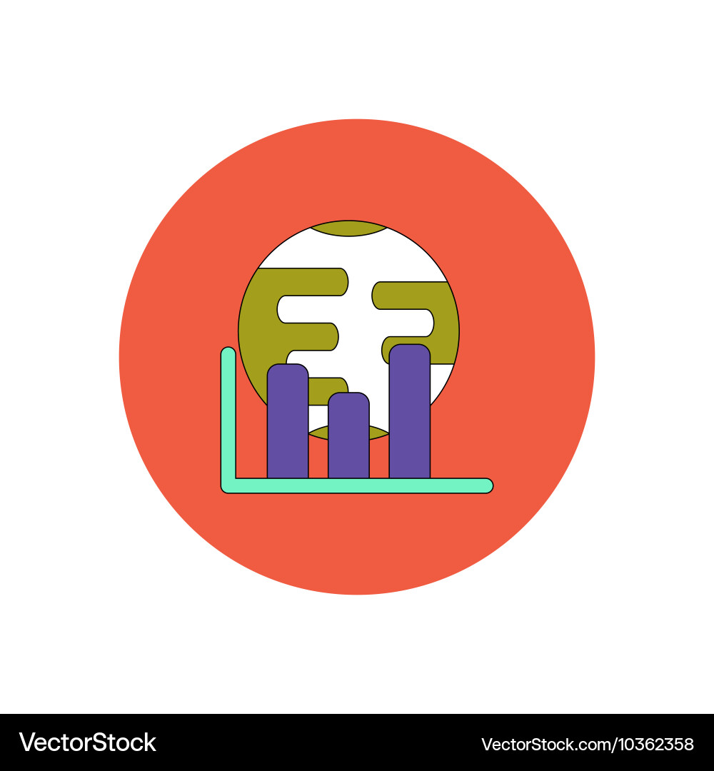 In flat design of column chart vector image