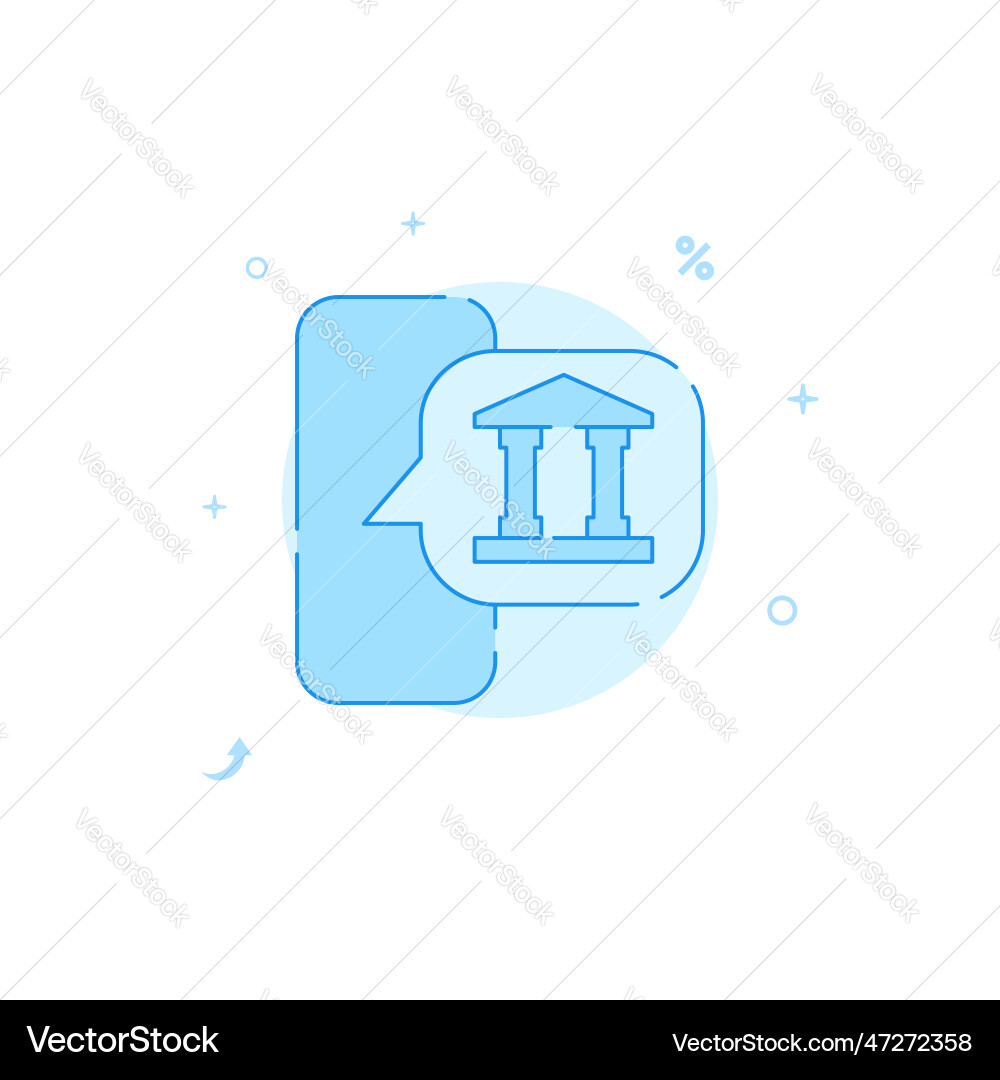 Mobile bank app flat icon filled line style blue Mobile bank app flat icon filled line style blue vector image