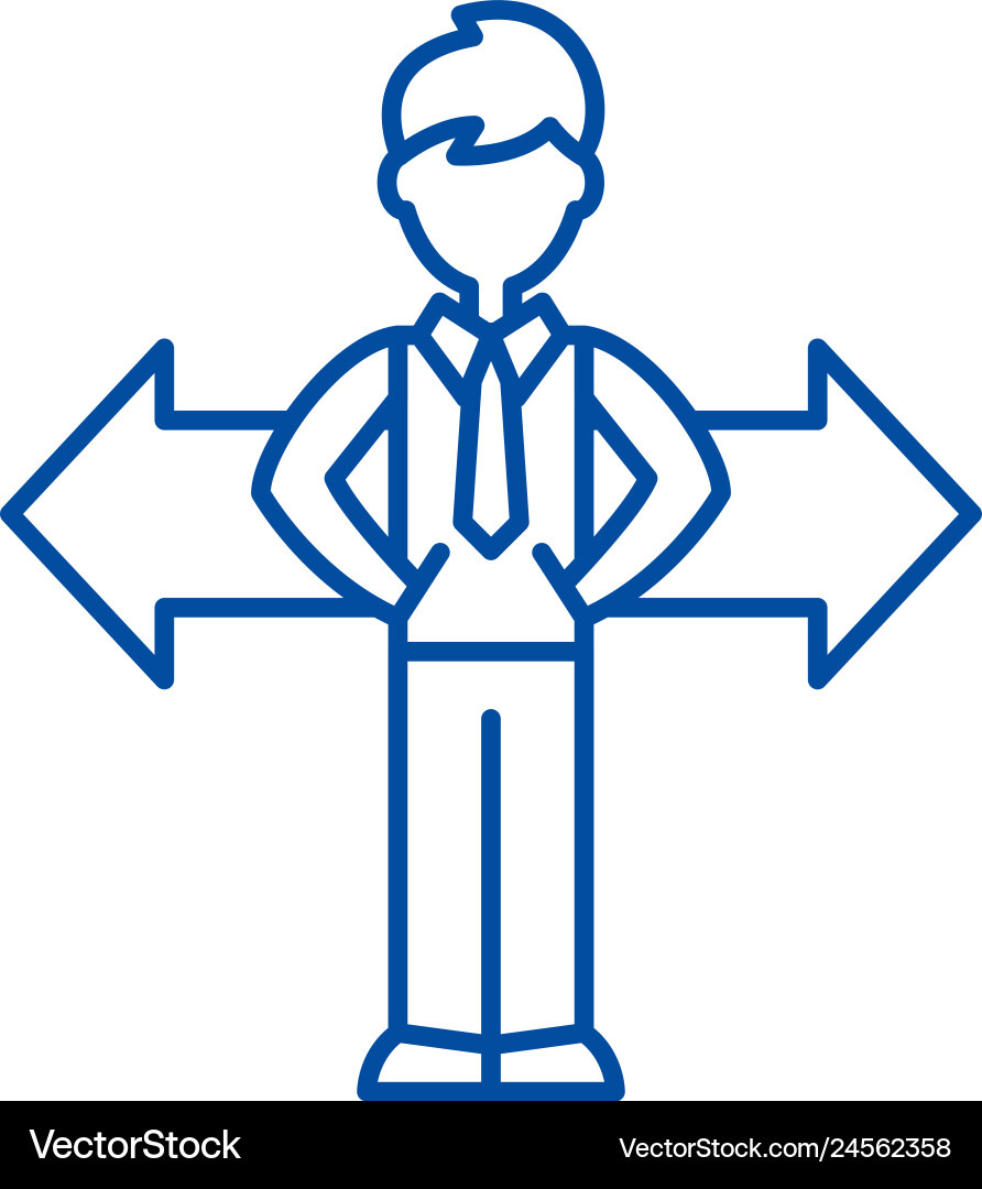 Problem of choice line icon concept Problem of choice line icon concept Vector Image