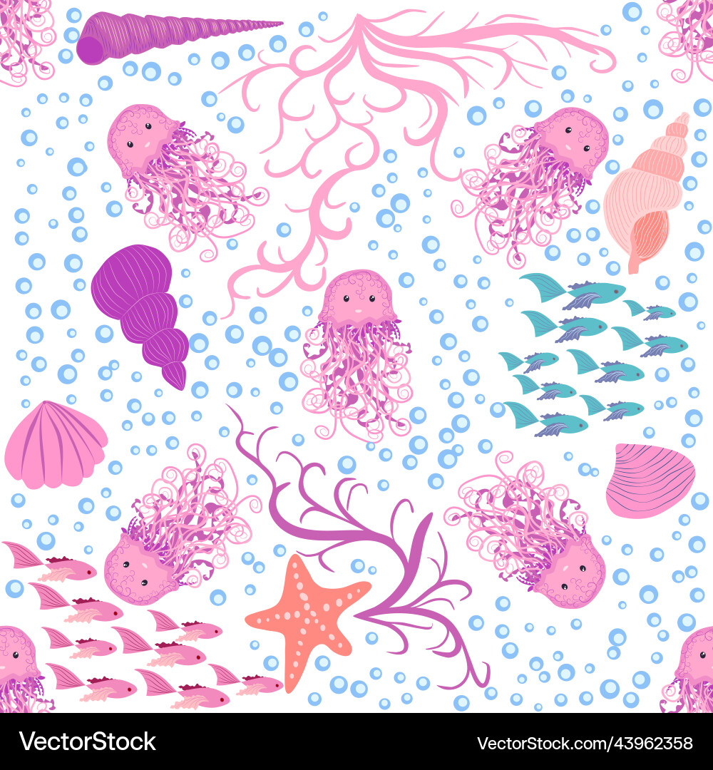 Seamless pattern with detailed transparent vector image