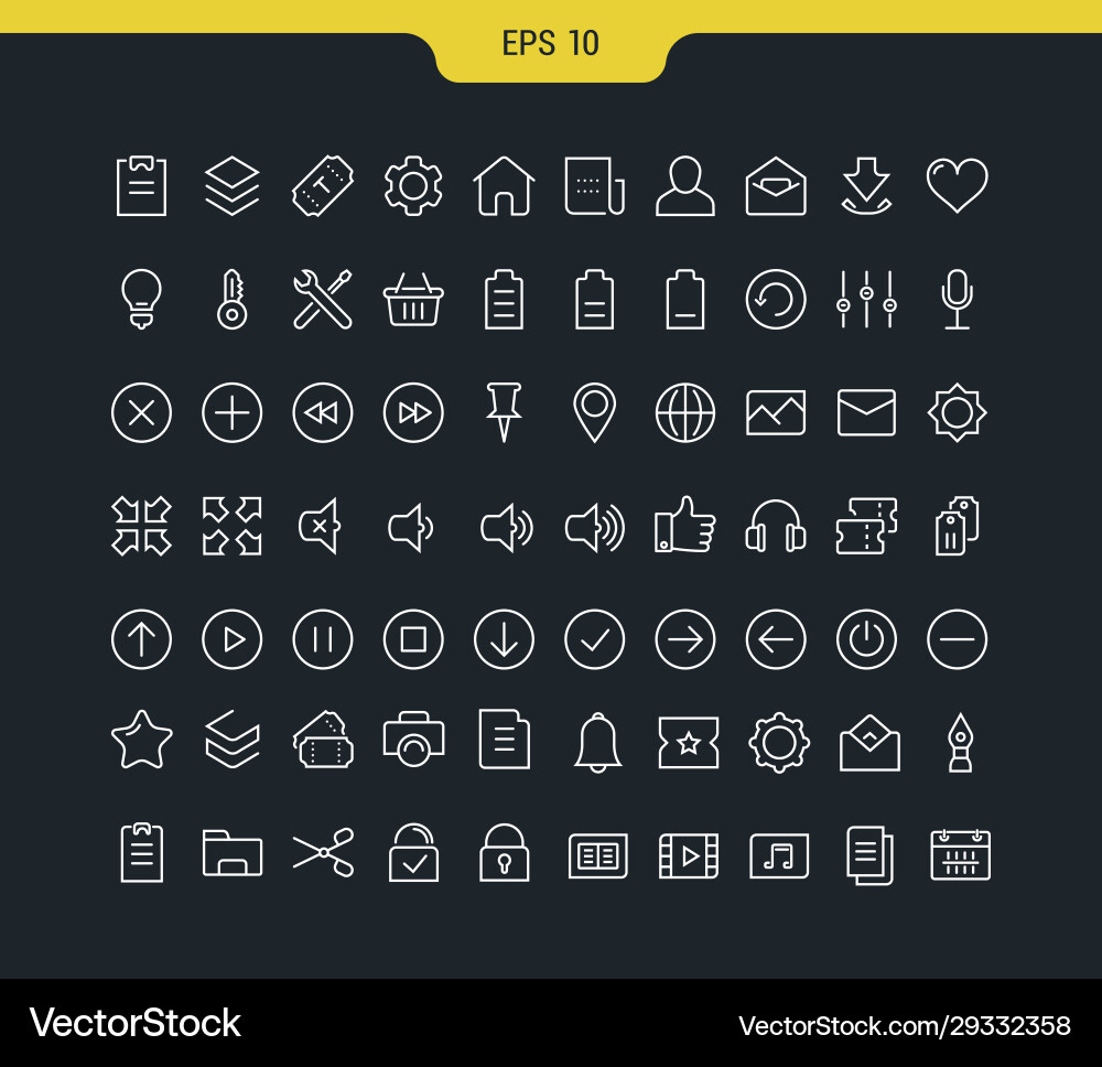 Set flat line icons minimalistic Set flat line icons minimalistic vector image