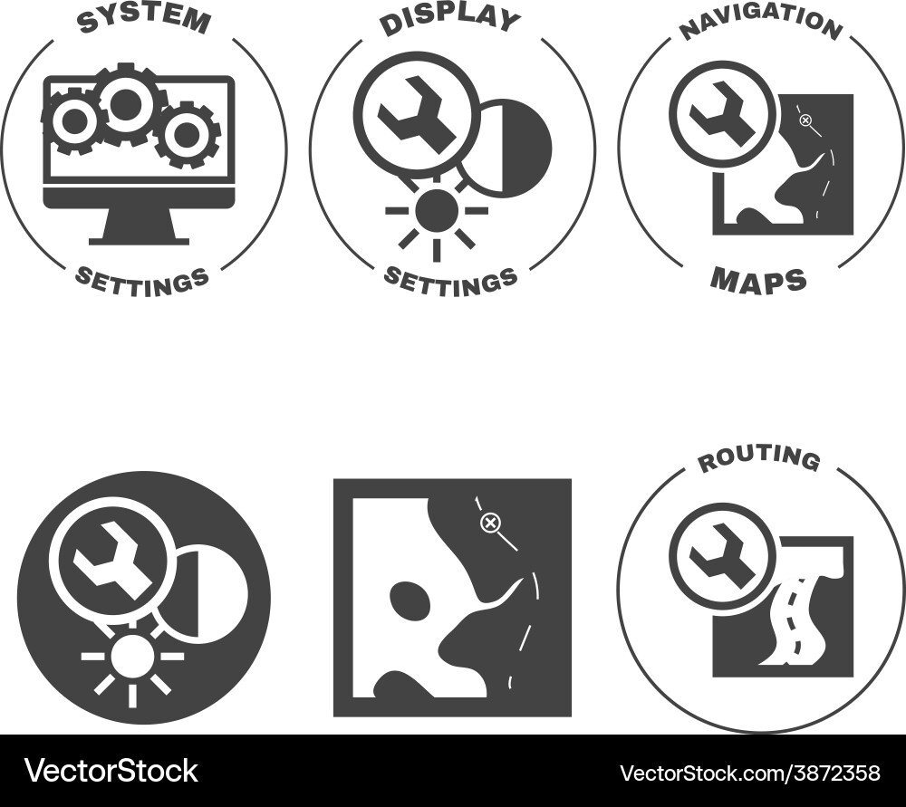 Set of icons web mobile settings apps vector image
