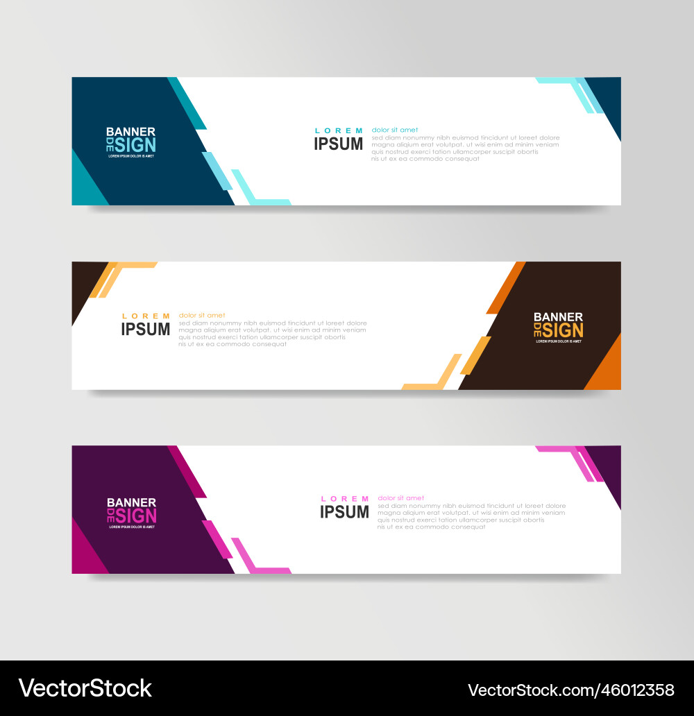 Templates of horizontal web banner website header Vector Image
