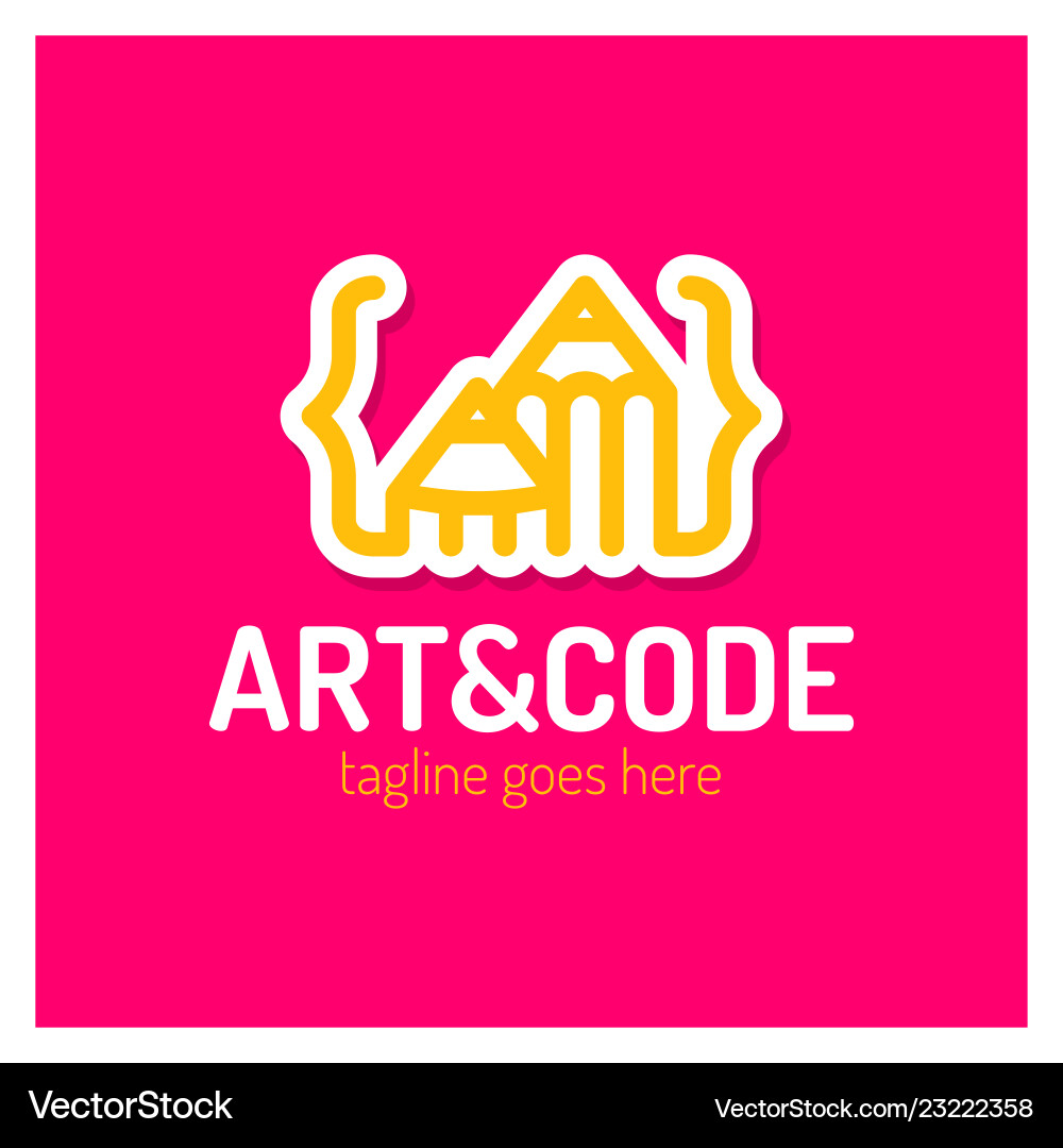 Two pencil with coding symbol arrow up pen design vector image