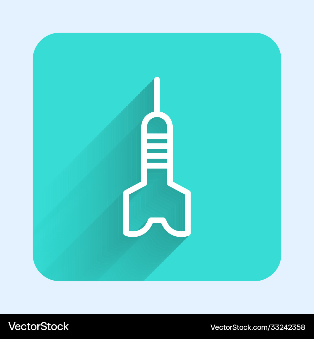White line dart arrow icon isolated with long White line dart arrow icon isolated with long vector image