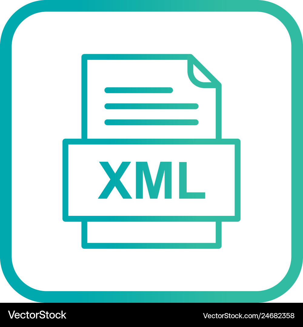 Xml file document icon vector image
