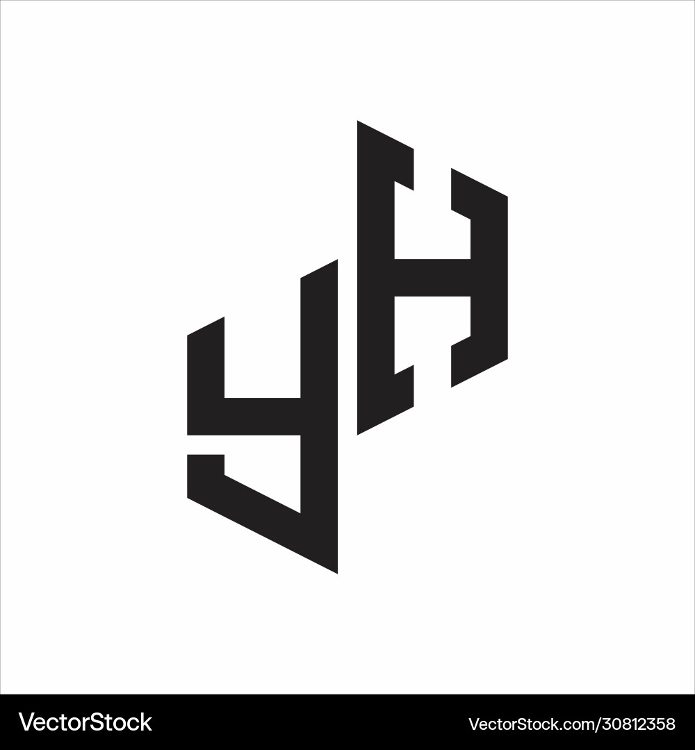 Yh initial letters logo monogram with up to down Vector Image