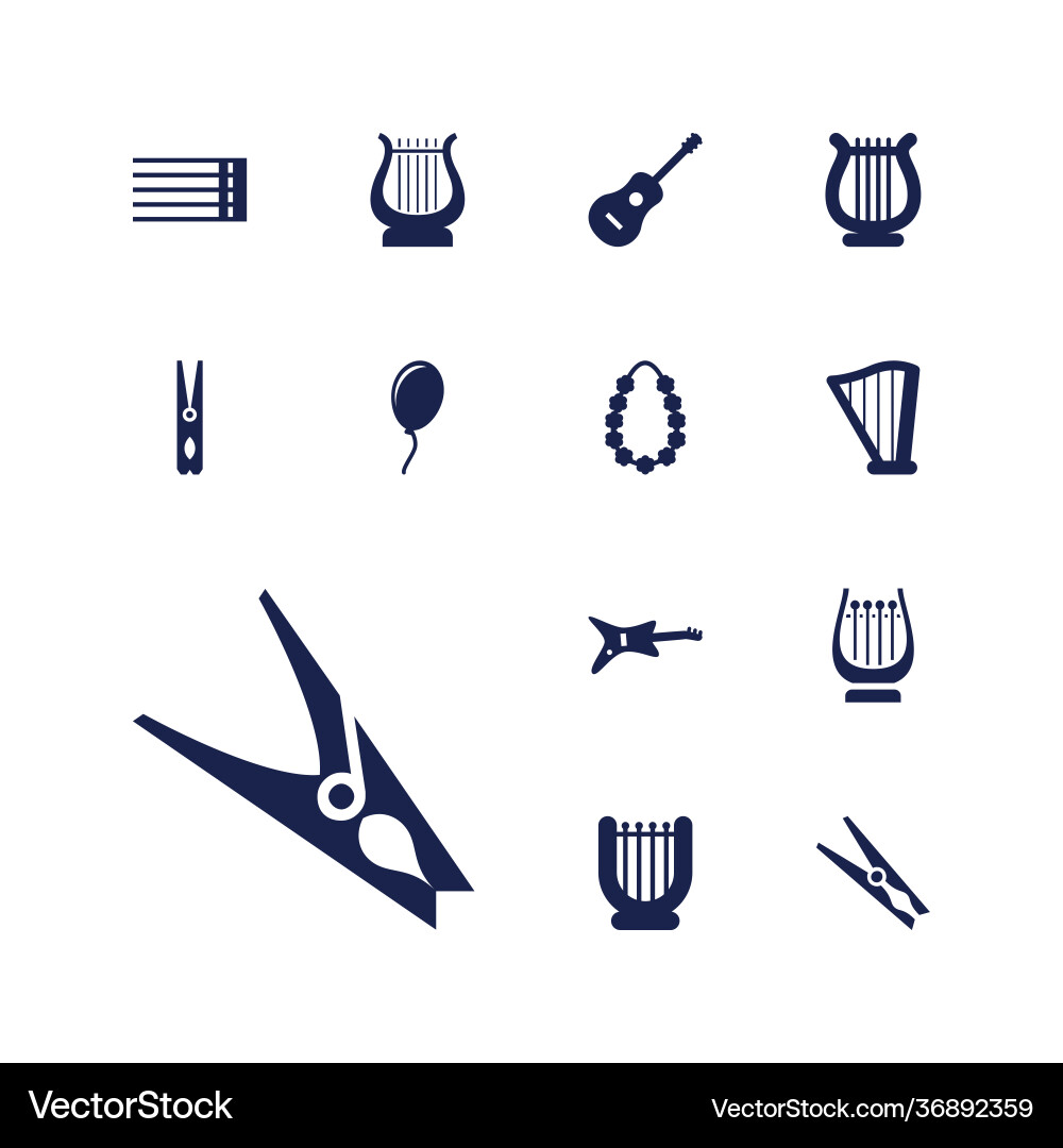 13 string icons vector image