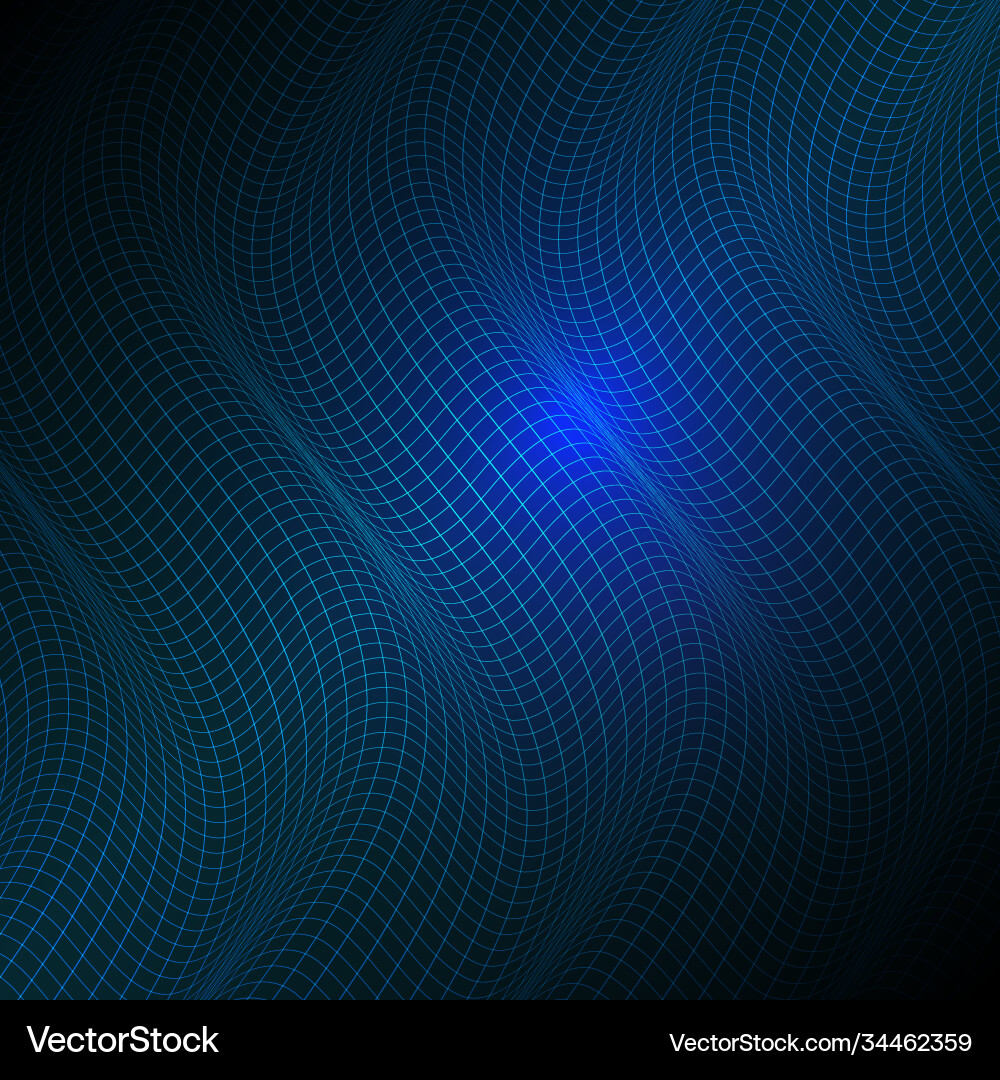Abstract tech background with flowing grid design vector image