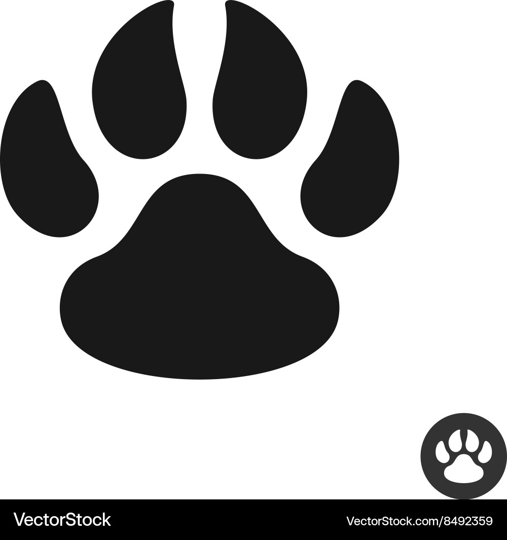 Animal Paw Footprint Icon Vector Image