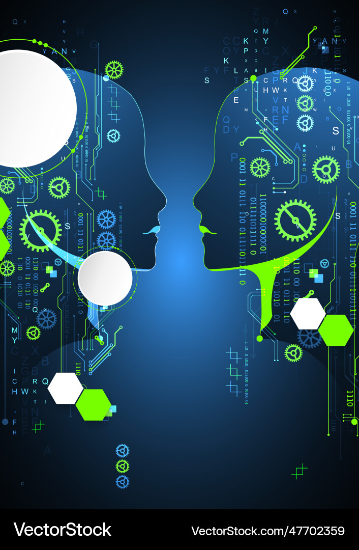 Artificial intelligence technical background Artificial intelligence technical background vector image