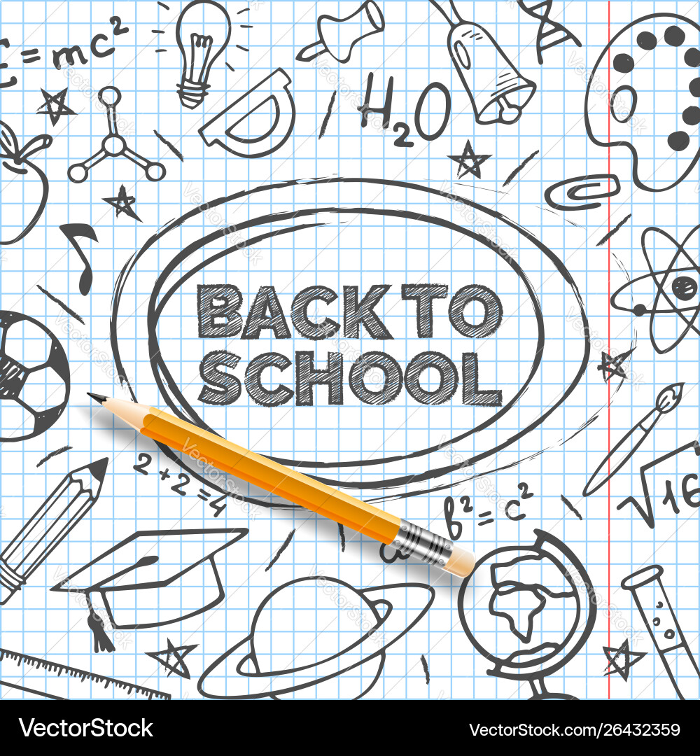 Back to School Supplies Banner vector image
