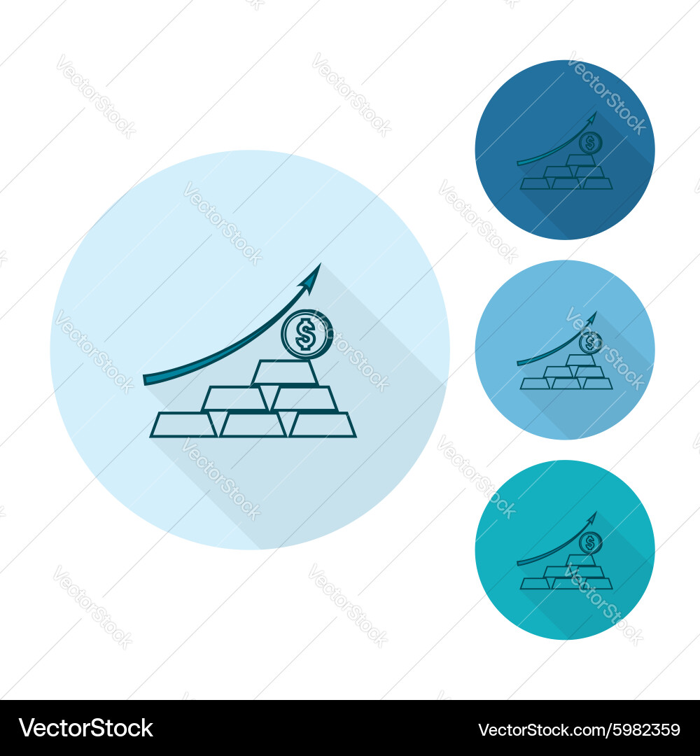 Business graph with arrow pointing up vector image