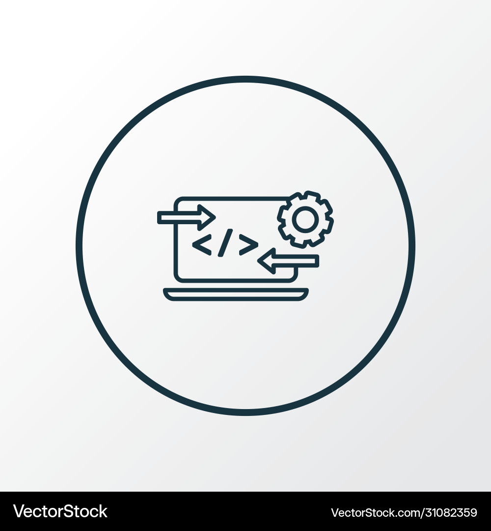 Code optimization icon line symbol premium Code optimization icon line symbol premium vector image