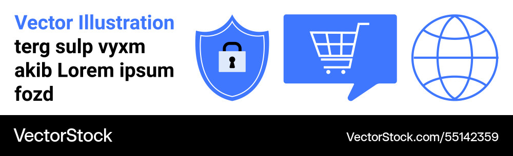 E-commerce and global connectivity with security Vector Image