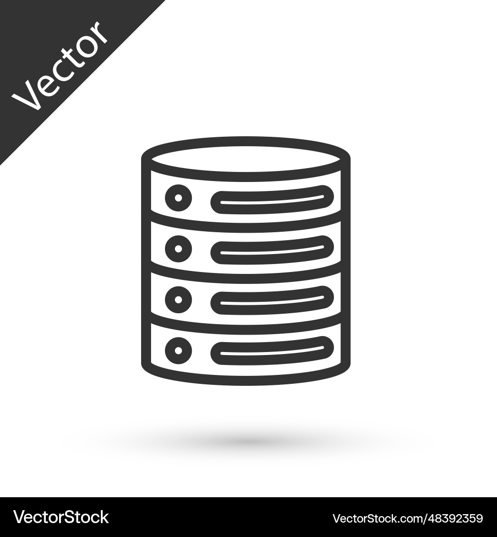 Grey line server data web hosting icon isolated Grey line server data web hosting icon isolated vector image
