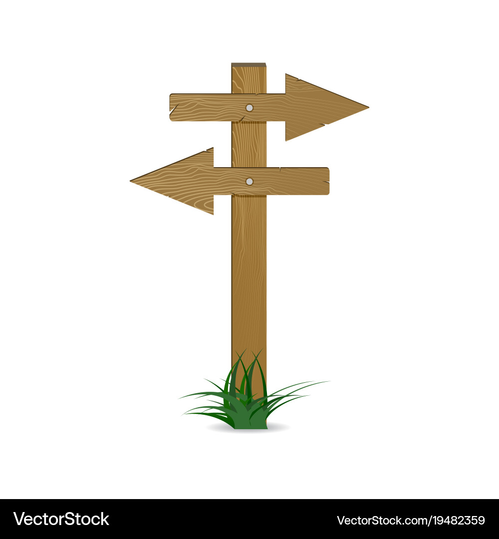 Guidepost and pointing wooden arrows index Vector Image